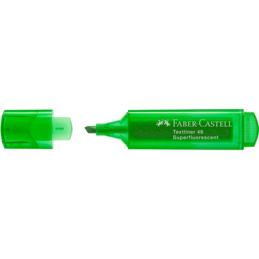 Faber-Castell Textliner 46 1-2-5mm fluorescent highlighter, green.