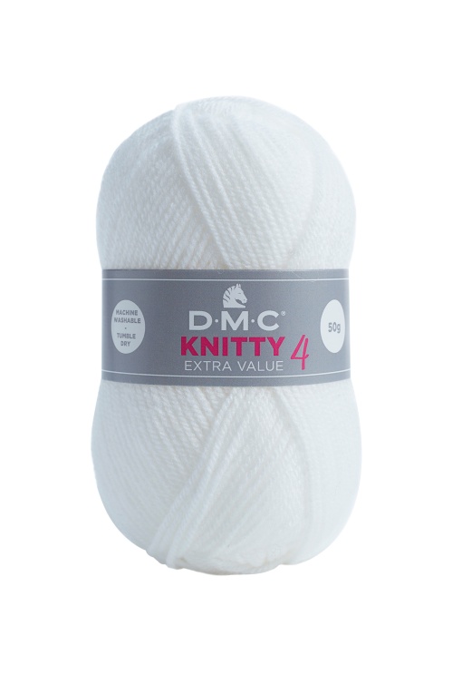 Fio de Tricot DMC Knitty4 Glitter 8120/961 50g Branco