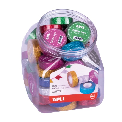 Fita Decorativa Washi Tape 15mmx5m Glitter Sortido APLI