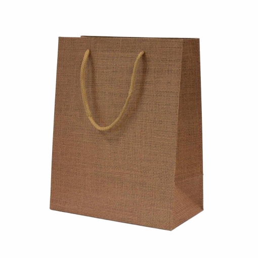 Saco de Papel Asa Cordão LUX 210g Kraft Jutta 18x10x23cm