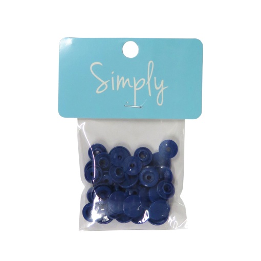 Botões de Pressão Plásticos 14mm Azul com 50 unidades