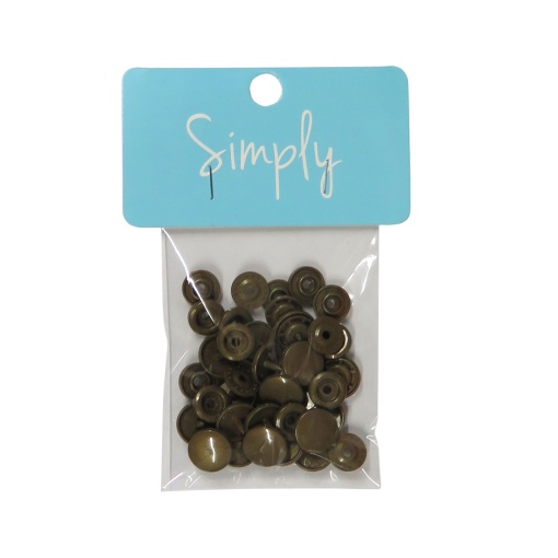 Botões de Pressão Plásticos 14mm Bronze com 50 unidades