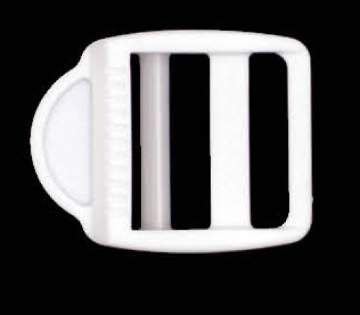 Fivela com passador retangular 30mm branco COSE