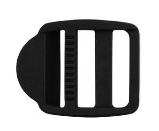 Fivela com passador retangular 30mm preto COSE