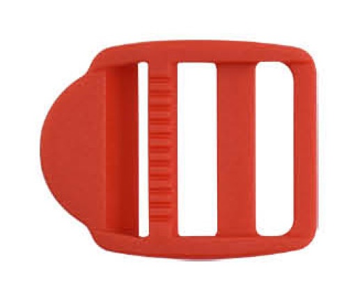 Fivela com passador retangular 30mm vermelho COSE