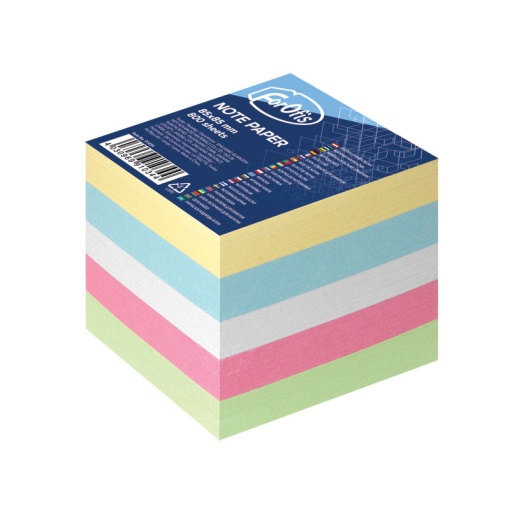 Bloco de Notas 85x85mm FOROFIS LISO com 800 folhas 5 Cores Pastel