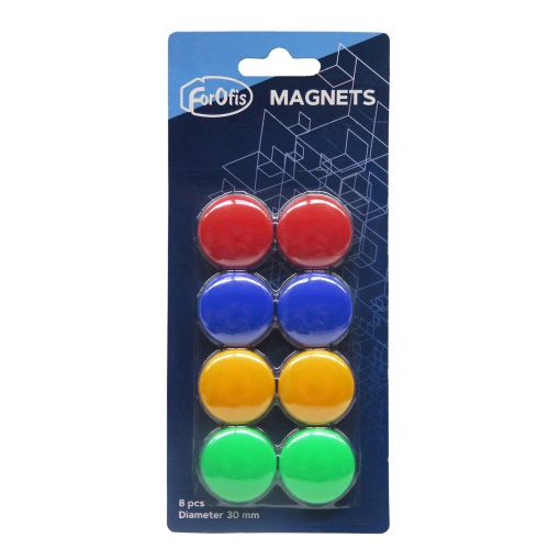 Íman 30mm 4 cores FOROFIS 8 unidades
