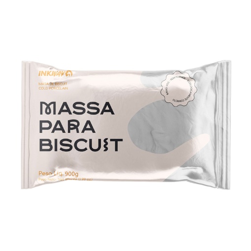 Pasta de Modelar Biscuit INKWAY Branco 900g