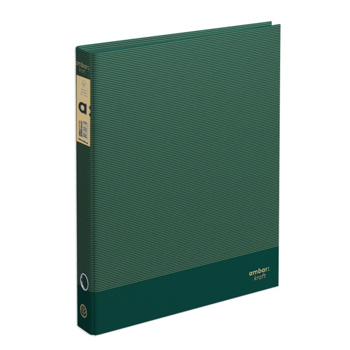 Pasta de Arquivo AMBAR Kraft A4 Comercial lombada de 40mm 2 Argolas Verde Escuro