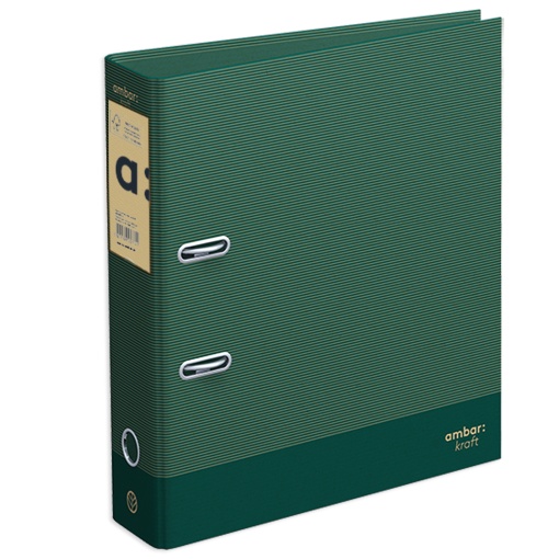 Pasta de Arquivo AMBAR Kraft A4 Comercial lombada de 80mm 2 Argolas Verde Escuro