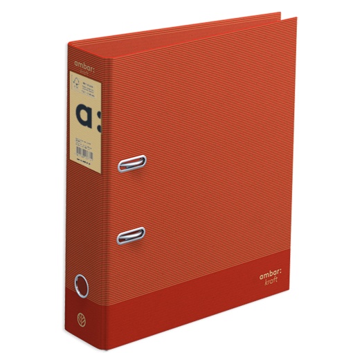 Pasta de Arquivo AMBAR Kraft A4 Comercial lombada de 80mm 2 Argolas Vermelho