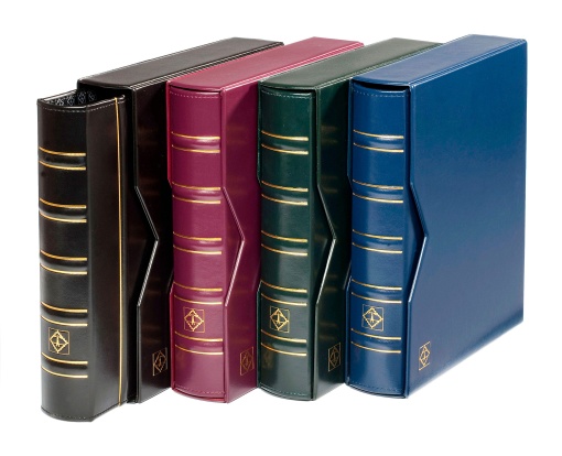Álbum de Numismática LEUCHTTURM Optima com 10 bolsas com caixa azul