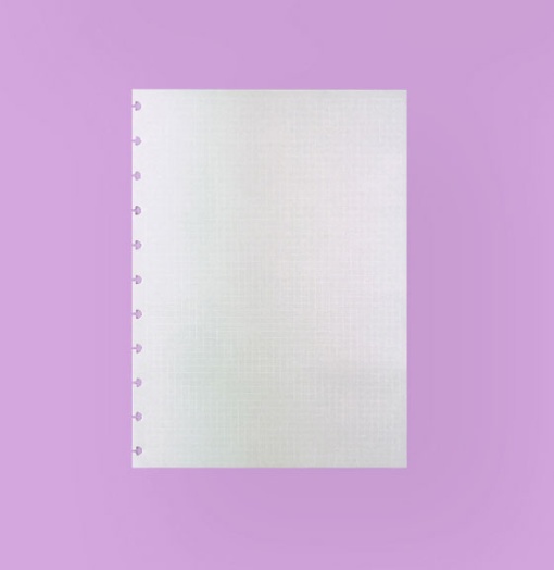 Recarga para Caderno Inteligente Grande (215x280mm) Quadriculado Linhas Brancas 30 folhas 120g