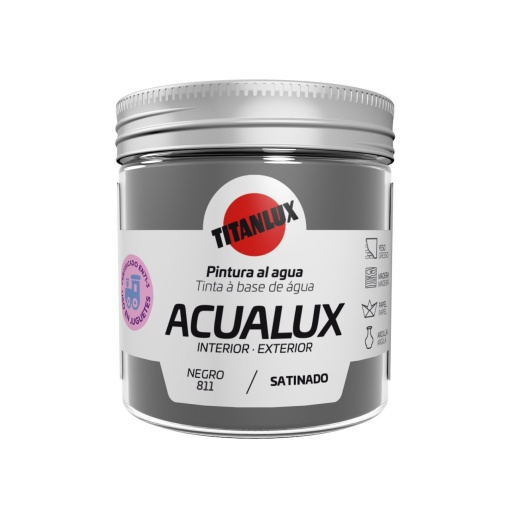 Tinta Acrílica TITAN Acualux Preto 811 75ml