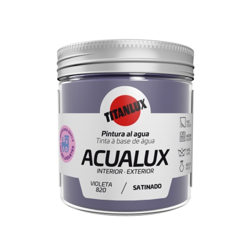 Tinta Acrílica TITAN Acualux Violeta 820 75ml