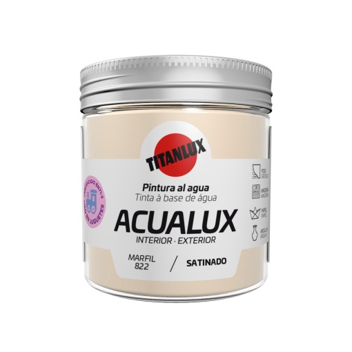 Tinta Acrílica TITAN Acualux Marfim 822 75ml
