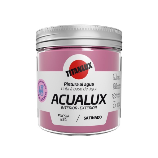 Tinta Acrílica TITAN Acualux Fúcsia 834 75ml
