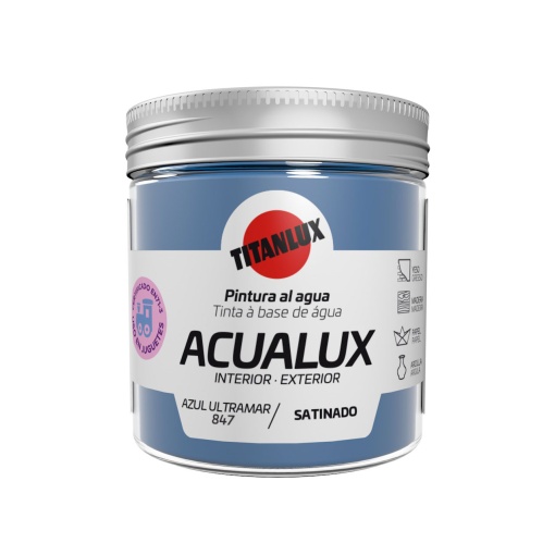 Tinta Acrílica TITAN Acualux Azul Ultramar 847 75ml