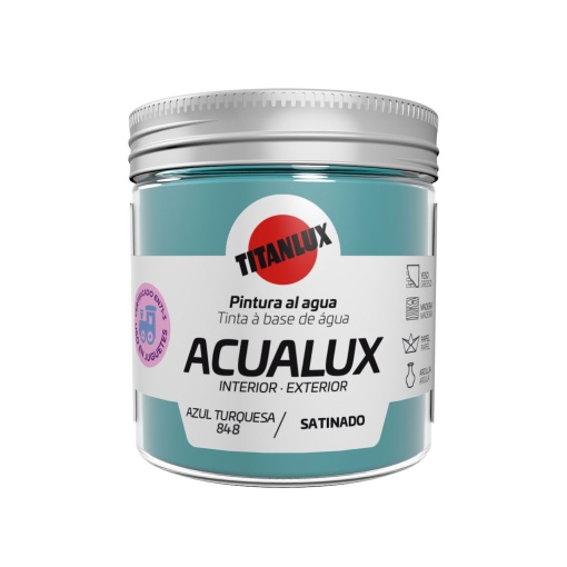 Tinta Acrílica TITAN Acualux Azul Turquesa 848 75ml