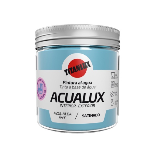 Tinta Acrílica TITAN Acualux Azul Alva 849 75ml