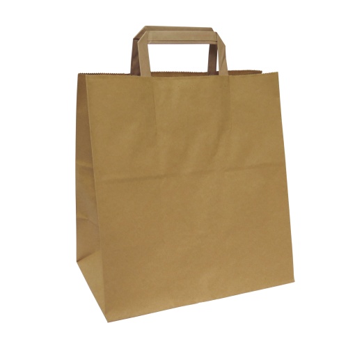 Saco de Papel Asa Plana 215 Take Away Kraft Reciclado 27+17x29cm