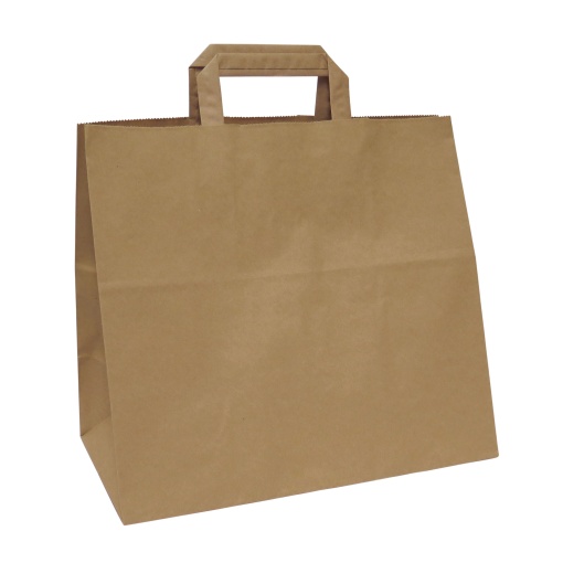 Saco de Papel Asa Plana 215 Take Away Kraft Reciclado 32+17x29cm