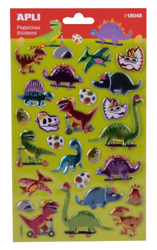 Autocolantes APLI dinossauros caixa com 1 folha 18048