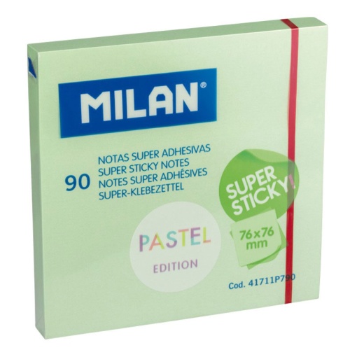Bloco de Notas Aderentes MILAN 76x76mm Verde Pastel com 90