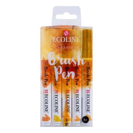Brush Pen Aguarelável TALENS ECOLINE 5 Cores Terra Terra