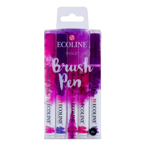 Brush Pen Aguarelável TALENS ECOLINE 5 Cores Violeta Violeta