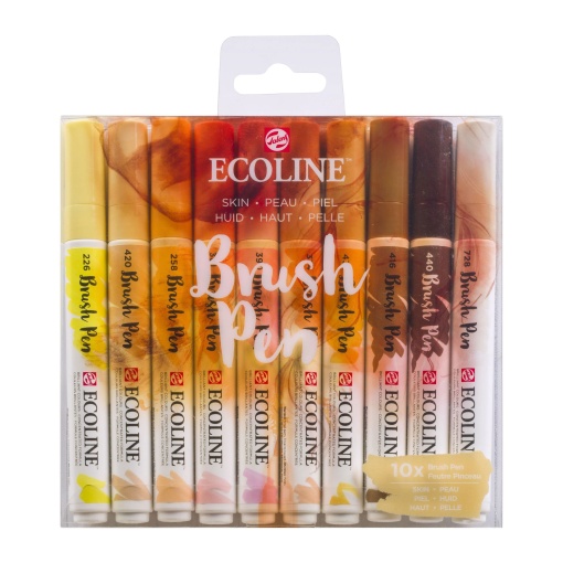Brush Pen Aguarelável TALENS ECOLINE 10 Cores Pele