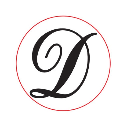 Sinete D. Torrejano com cabo de madeira letra Script D