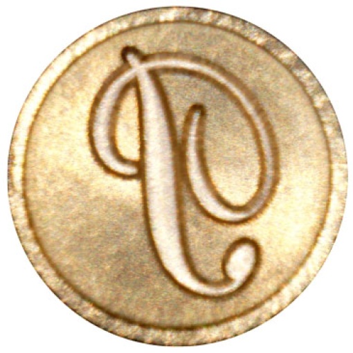 Sinete D. Torrejano com Cabo de Madeira Letra Script L