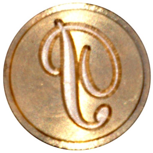 Sinete D. Torrejano com Cabo de Madeira Letra Script P