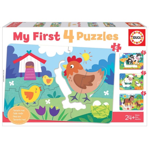Puzzle EDUCA 5-6-7-8 peças My First Mães e os Seus Bebés