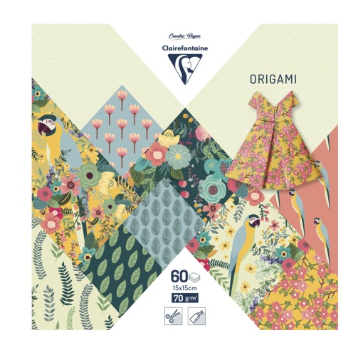 Papel Origami CLAIREFONTAINE Kiribati 30 Padrões 15x15cm 60 folhas