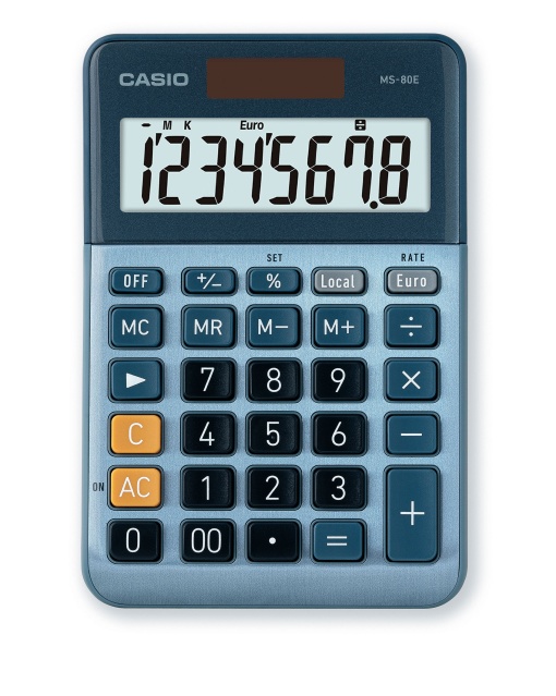 Calculadora de Secretária CASIO MS-80E Azul 8 dígitos