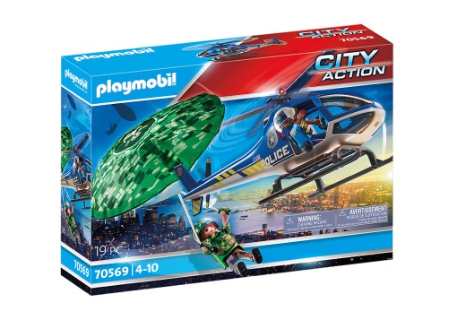 PLAYMOBIL City Action Helicóptero da Polícia: Perseguição em Paraquedas