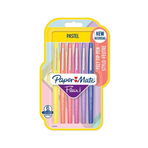 Marcador Paper Mate Flair 0,7mm 6 cores pastel