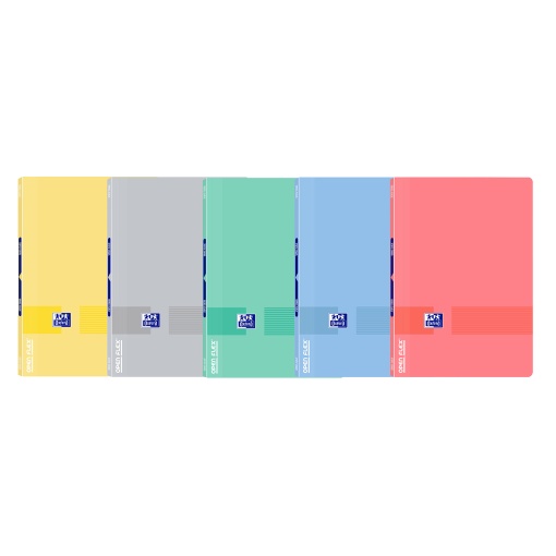 Caderno A4 Capa Plástica Agrafado OXFORD &YOU Openflex Pautado 48 folhas 90g Cores Pastel Sortido