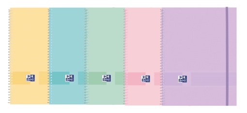 Portefólio OXFORD Live&go A4 Espiral com Elástico 20 Bolsas Cores Pastel Sortido