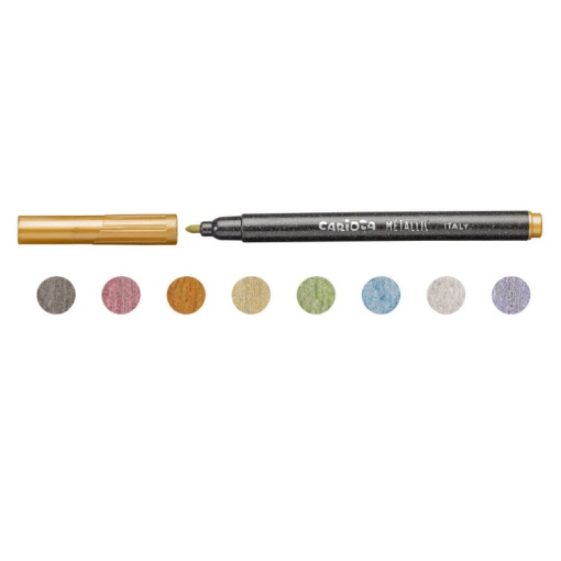 Canetas de Feltro CARIOCA Metallic Fine com 8