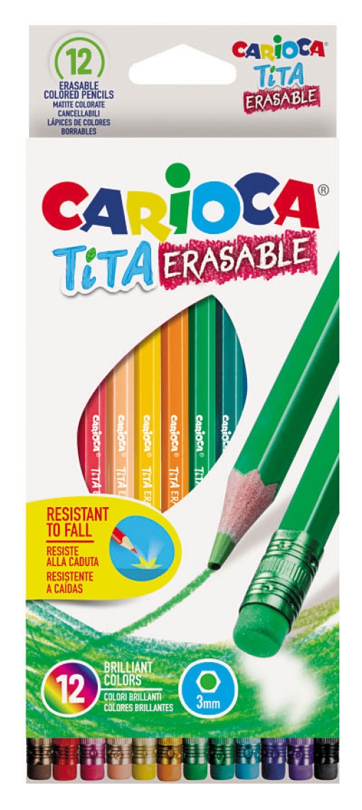 Lápis de Cor CARIOCA Tita Erasable com 12