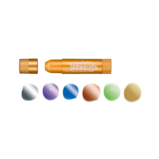 Guache Sólido em Stick CARIOCA Metallic com 6 cores metálicas
