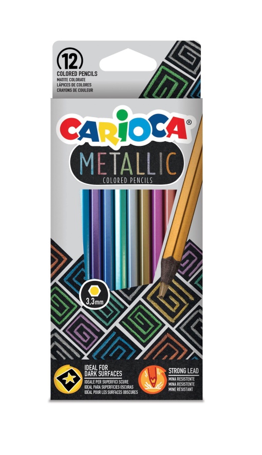 Lápis de Cor CARIOCA Metallic com 12