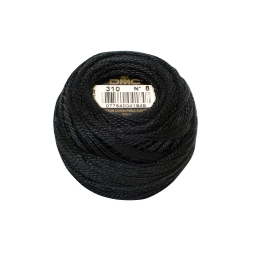 Linha de Bordar DMC Perlé 116A 8mmx80m 10g Preto 310