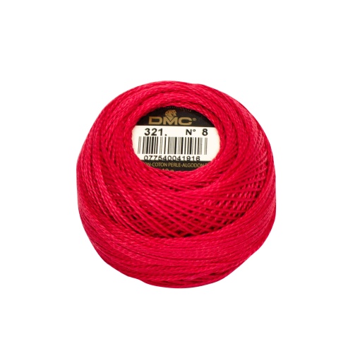 Linha de Bordar DMC Perlé 116A 8mmx80m 10g Vermelho 321