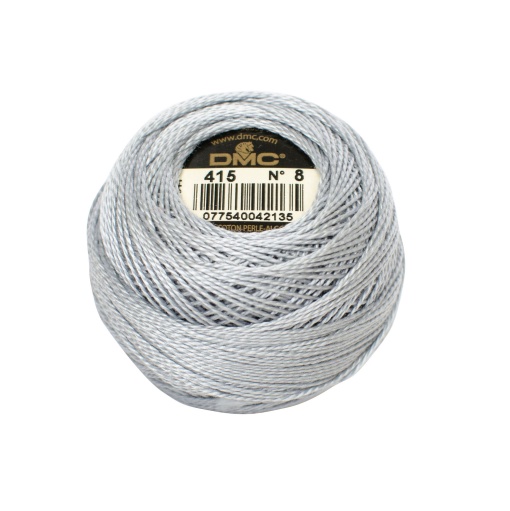 Linha de Bordar DMC Perlé 116A 8mmx80m 10g Cinza Claro 415