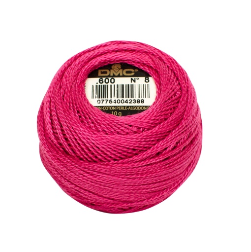 Linha de Bordar DMC Perlé 116A 8mmx80m 10g Rosa Forte 600