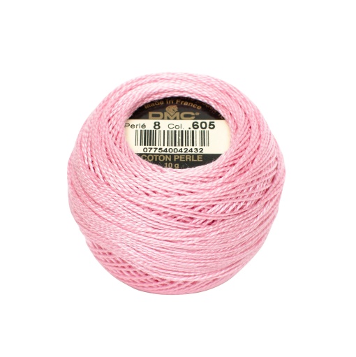 Linha de Bordar DMC Perlé 116A 8mmx80m 10g Rosa Claro 605